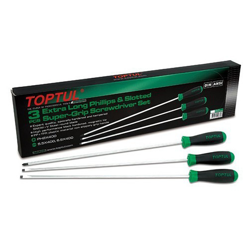 Набір викруток довгих 3ед. TOPTUL (PH1x250, PH2x250, SL5,5×400) GAAE0305