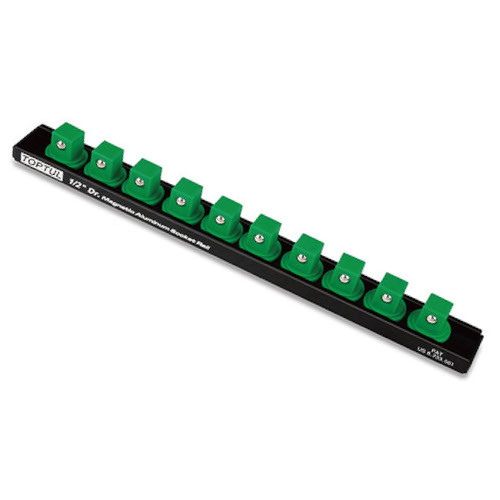 Тримач для головок алюмінієвий TOPTUL (магнітна планка) 1/2″*240*10шт PBKB4B26103