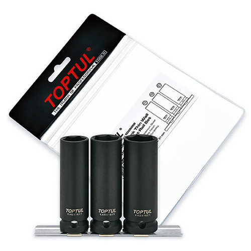 Тонкостінні ударні головки для шиномонтажу 1/2″ 3 од. TOPTUL GDAG0301