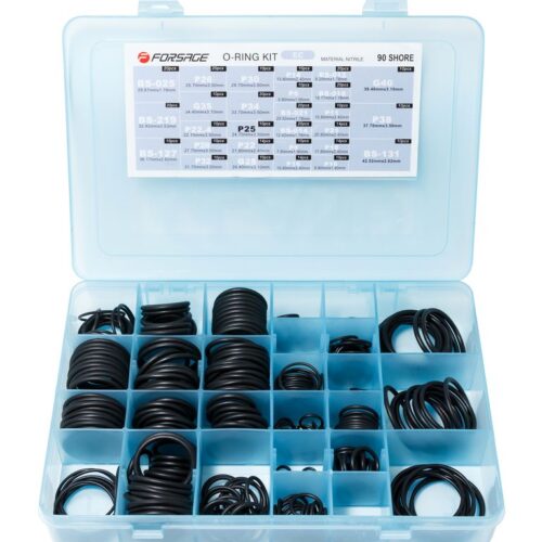 Кільця ущільнюючі гумові маслобензостійкі, 376 предметів Forsage F-737
