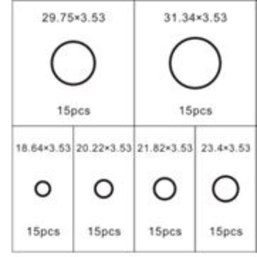 Кільця ущільнюючі гумові маслобензостійкі, 180пр.