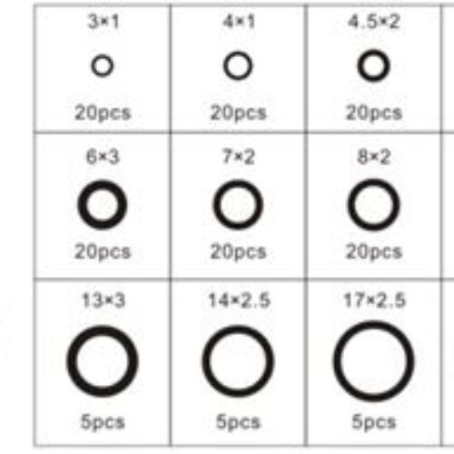 Кільця ущільнюючі гумові маслобензостійкі, 225пр.