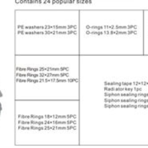 Кільця, шайби ущільнюючі гумові, комплект 96пр. Forsage F-869