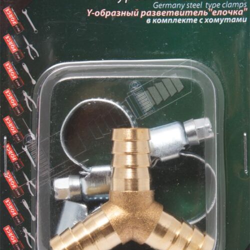 Перехідник Y-подібний "ялинка" 6мм + хомути для кріплення ROCKFORCE RF-E102-5/1