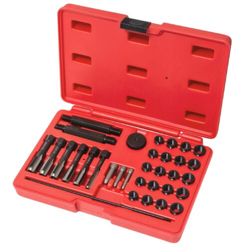 Набір футорок і мітчиків для відновлення різблення, 33пр. (М8х1, М10х1, М10х1.25, М12х1.25), в кейсі