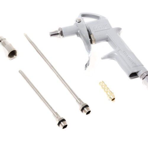 Пневмопистолет обдувочный с комплектом сопел (L сопла: 15, 90, 135мм, присоед. резьба 1/4"+штуцер для б/с , елочка 8мм ), в блистере Partner DG-10-K