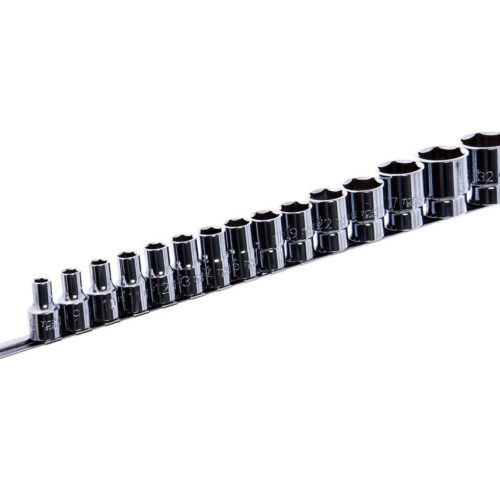 Набір 12-гранних головок на планці TOPTUL 12-гр. 1/2″ 15ед. 8-32мм GAAQ1603U-12