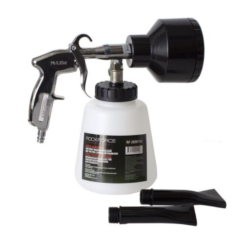 Пістолет пневматичний''Tornado'' з насадкою-піногенератором і 2-а насадками для важкодоступних місць(емкость1л,6bar,расход воздуха 120л/мин) Rock FORCE RF-203811A