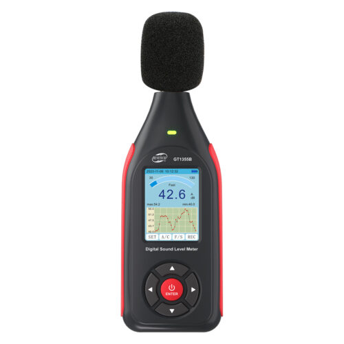 Вимірювач рівня шуму (шумомер) цв дисплей, фільтр А/С, USB BENETECH GT1355B
