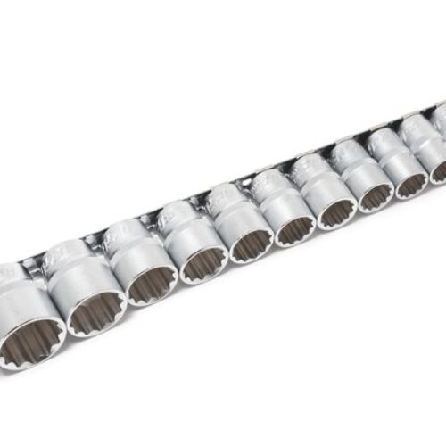 Набір головок 1/2'' 12гр. 16пр. (10-19,21,22,24,27,30,32мм) на планці