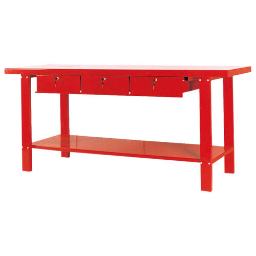 Верстат сталевий професійний супердовжений із висувними шухлядами та нижньою полицею 2000x640x865 мм TORIN