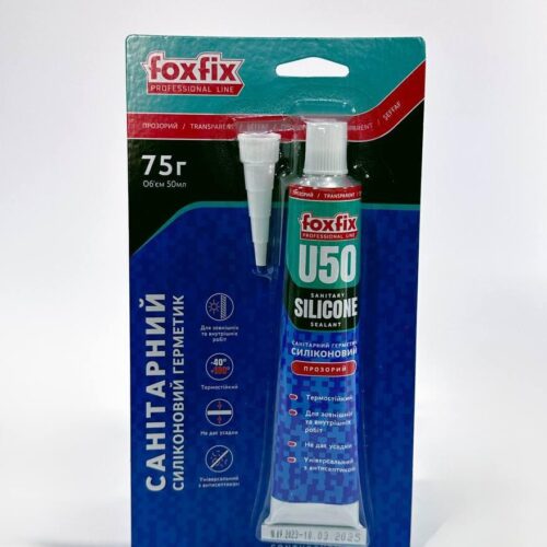 Силіконовий герметик  FoxFix U50-50ml САНІТАРНИЙ ПРОЗОРИЙ (Turkey)