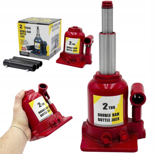 Домкрат гідравлічний пляшковий низький двоступеневий 2 т 150–370 мм TORIN TF0202