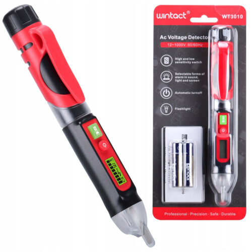 Тестер напруги безконтактний (12-1000V/50/60Hz) зі світловою і звуковою індикацією WINTACT WT3010