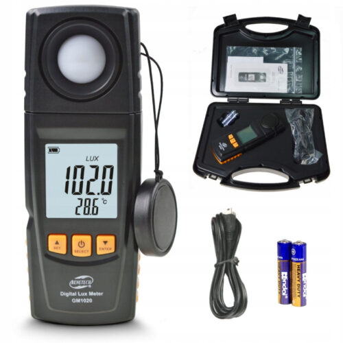 Вимірювач освітленості люксметр + термометр, USB 200000 Lux BENETECH GM1020