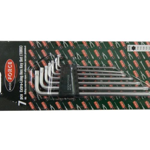 Набір ключів Г-подібних TORX екстра довгих, 7пр. (Т10,Т15,Т20,Т25,Т27,Т30,Т40), в пластиковому трим